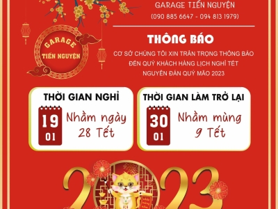Cơ sở TIẾN NGUYỆN thông báo lịch nghỉ  tết nguyên đán